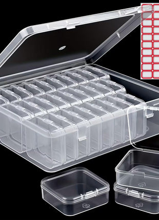31Pcs Mini Bead Containers,Clear Diamond Art Storage Case, Plastic Craft Supply Case for Organizing,Rectangle Containers for DIY Bead Craft,Jewelry,Small Part