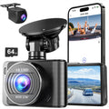 Dash Camera, 4K/1080p Dash Camera Front and Rear, Built-in 5GWiFi, Dash Cam with 64GB SD Card, Full HD 2.0” IPS Screen, for App Control, G-Sensor, Loop Recording, and Parking Mode