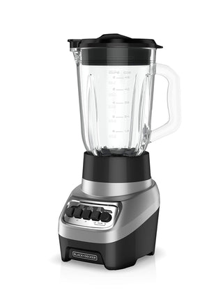 BLACK+DECKER PowerCrush Multi-Function Blender with 6-Cup Glass Jar, 4 Speed Settings, Silver