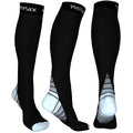 Physix Gear Compression Socks for Men & Women 20-30 mmhg, Best Graduated Athletic Fit for Running Nurses Shin Splints Flight Travel & Maternity Pregnancy -Boost Stamina Circulation & Recovery GRY LXL