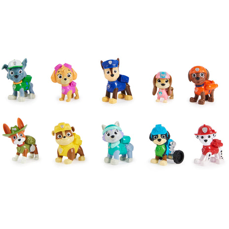 Paw Patrol 10th Anniversary All Paws On Deck 10 Figure Gift Pack | 10 Collectible Action Figures, Chase, Marshall, Rocky, Rubble, Zuma, Skye & More, Kids Toys for Boys & Girls Ages 3+