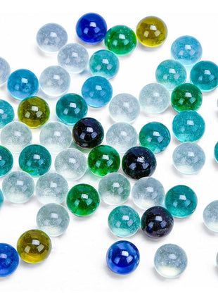 POPLAY 50 PCS Marbles Bulk with Whistle, 0.56 Inch Glass Marbles for Kids | Canicas for Kids, Marble Games Accessories, DIY, Home Decor, Vase Fillers