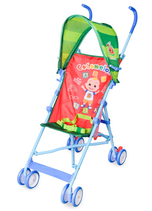 Cocomelon Umbrella Stroller with Canopy, Lightweight and Compact for Travel, 3D Stroller Red