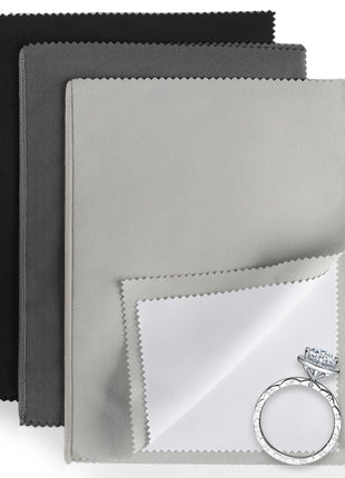 Phinus 3PCS Jewelry Cleaning Cloth, 10'' x 12'' Silver Polishing Cloth Jewelry, 100% Cotton Jewelry Cloth Polishing for Cleaning Gold, Diamonds, Platinum, Gemstones, Coins