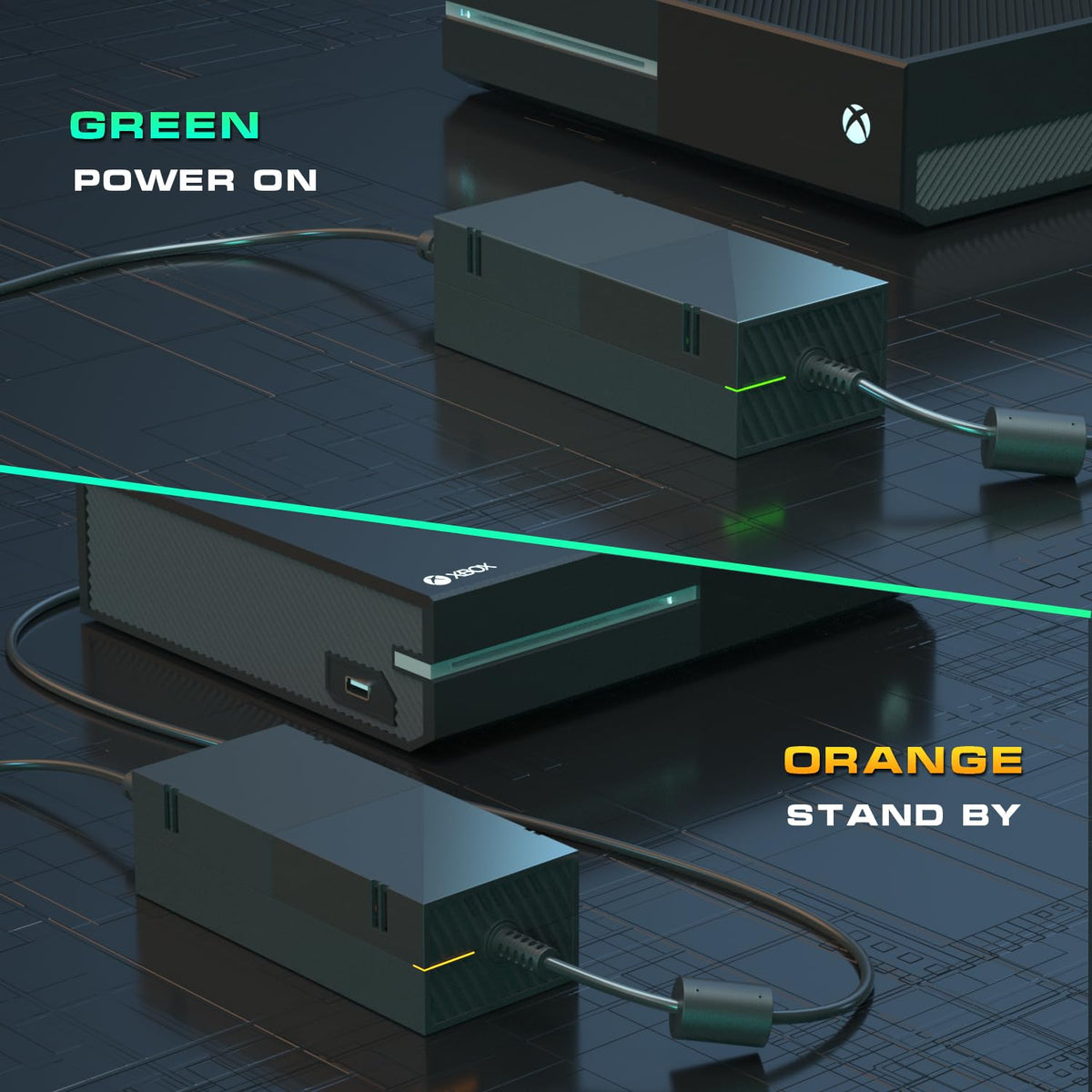 Ponkor Power Supply for Xbox One, AC Cord Replacement Power Brick Adapter 100-240V Compatible with Xbox One