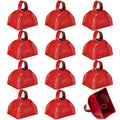 Metal Cowbell - 12 Pack, 3 Inch Red Cow Bells for Sporting Events, Cheering, Spirit, Loud Cow Bell Ideal Hand Percussion Cowbells Noise Makers for Sporting Events, Football Games, and Celebrations