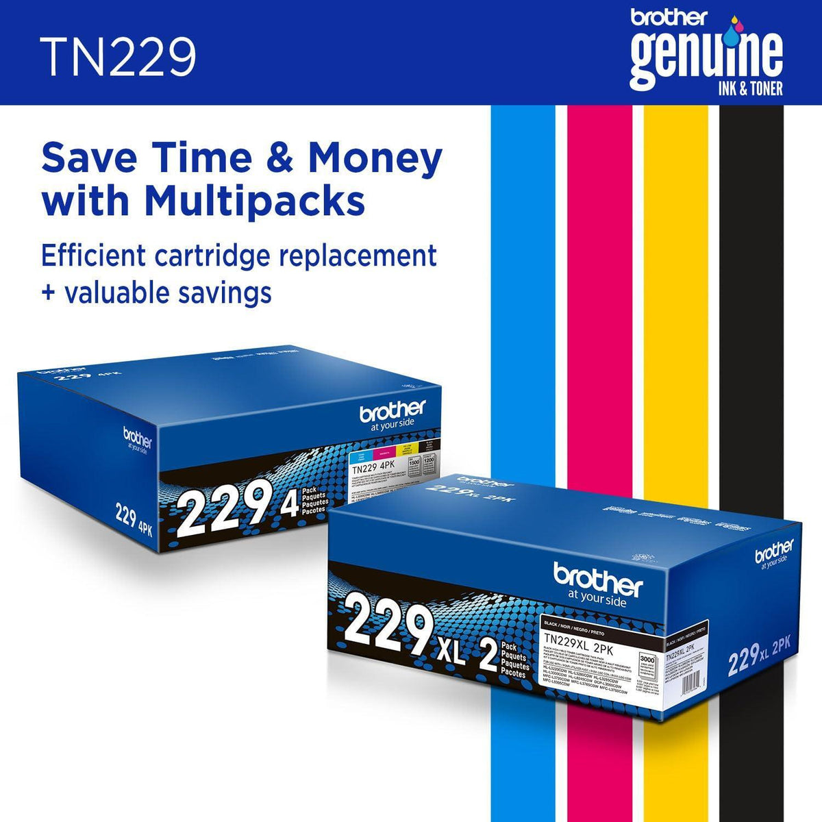 Brother Genuine TN229BK Black Standard Yield Printer Toner Cartridge - Print up to 1,500 Pages(1)