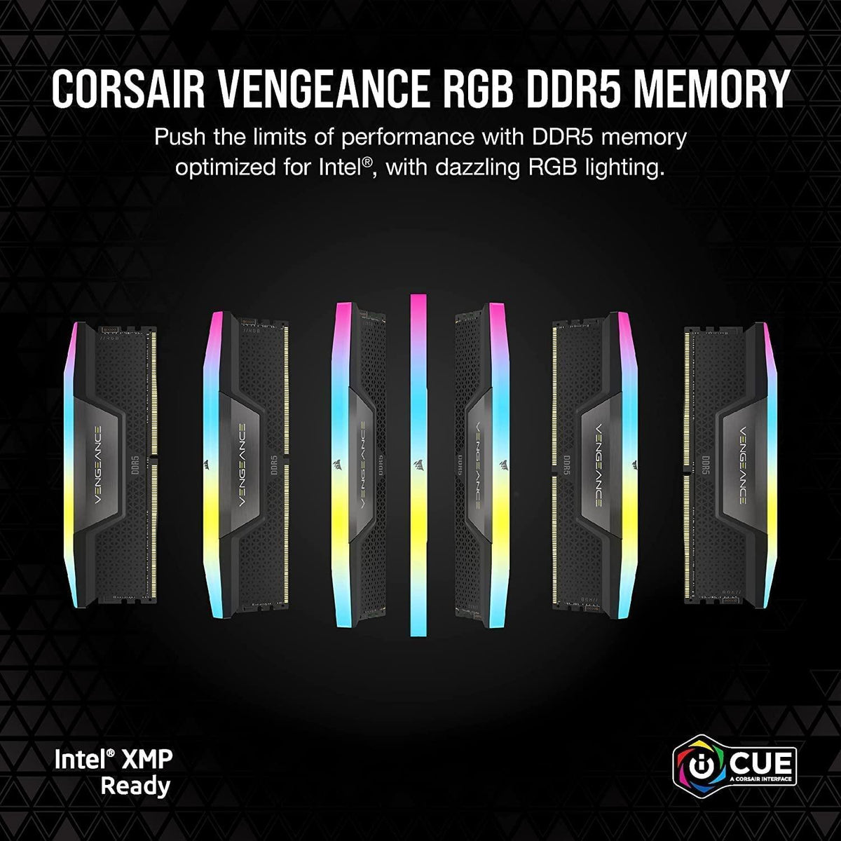 CORSAIR VENGEANCE RGB DDR5 RAM 32GB (2x16GB) 6000MHz CL36-44-44-96 1.35V Intel XMP 3.0 Computer Memory – Black (CMH32GX5M2E6000C36)