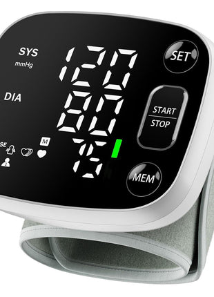 Oklar Blood Pressure Monitors for Home Use Rechargeable Wrist Digital BP Machine Cuff with LED Backlit Display, Voice Broadcast, 240 Memory Storage for 2 Users with Carrying Case