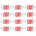 Sunco 12 Pack Exit Signs With Emergency Lights, Two Adjustable LED Lights With Backup Battery, Red, 94V-0 Fire Resistant, 120-277V, Wall Or Ceiling Mount, Commercial Grade UL.