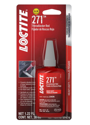 Loctite 37479 271 Red Heavy Duty Threadlocker Bottle - 36 ml