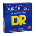 DR Strings Pure Blues Pure Nickel Electric Guitar Strings, Medium 10-46, 3-Pack (PHR-10-3PK)