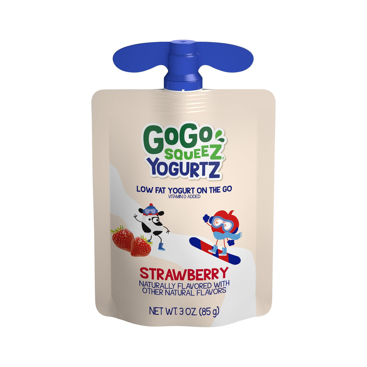 GoGo SqueeZ YogurtZ Strawberry, Kids Snacks Made from Real Yogurt & Fruit, Pantry Friendly Snack, No Fridge Needed, No Preservatives, Kosher Certified, Gluten Free, 3 Oz, 4 Pack