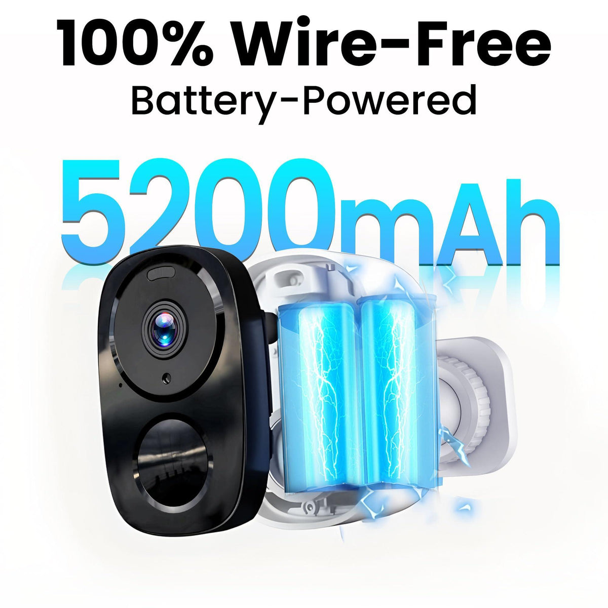 2025 Upgraded 2K Security Cameras Wireless Outdoor, Free Cloud Storage, 1-6 Months Battery Life, Waterproof, 2-Way Talk, AI Motion Detection Spotlight Siren Alarm Cameras for Home Security