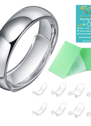Invisible Ring Size Adjuster for Loose Rings Ring Adjuster Fit Wide Rings with Jewelry Polishing Cloth
