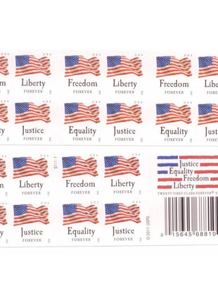 USPS Forever Stamps  inchFour Flags inch Booklet of 20 Stamps