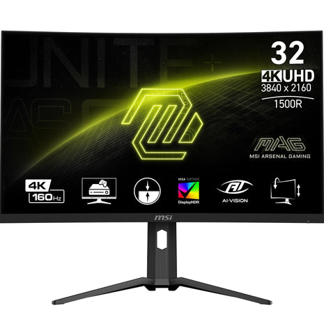 msi MAG321CUP 32-inch 3840 x 2160 (UHD), VA, 4K Gaming Monitor 160Hz, Adaptive Sync, 1ms, HDMI, Display-Port, VESA Mountable, Tilt, Black