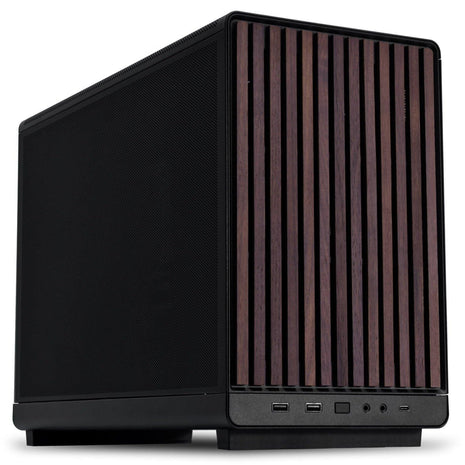Lian Li A3-mATX-WD-26.3L Micro Form Factor Chassis-No Fans Included-Supports 360mm AIO-Modularity Design-for M-ATX, ITX Motherboard-DAN Cases Collaboration-Wood Front Panel-Black (A3X-WD)