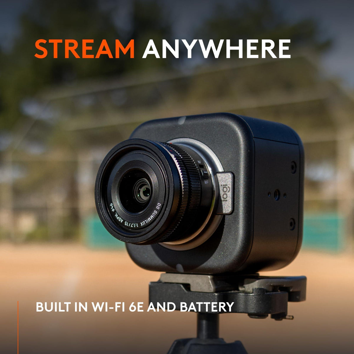 Logitech for Creators Mevo Core Wireless Live Streaming Camera, 4K Video Camera with Interchangeable Lens, Multicam Ready, Intuitive App Control