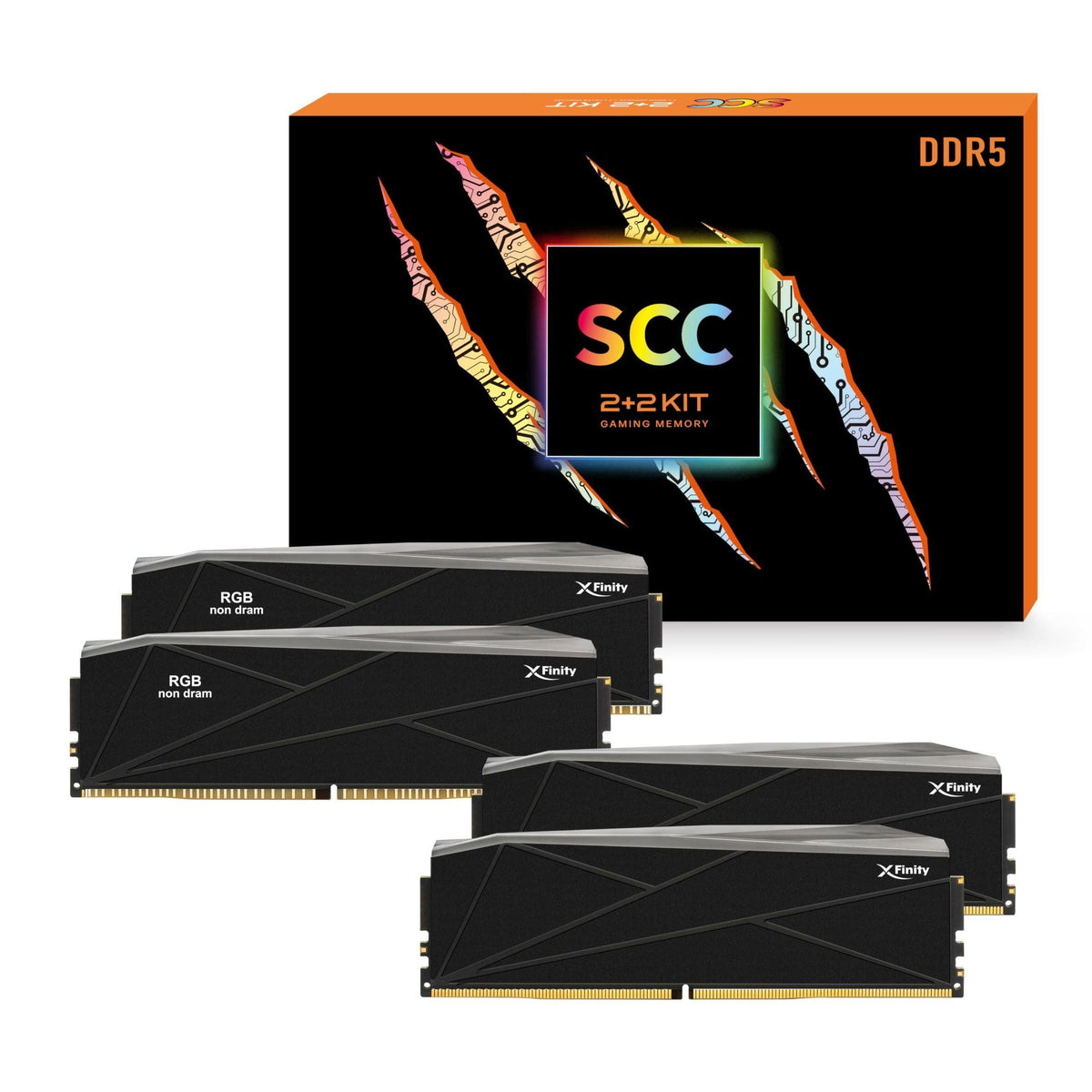 V-Color DDR5 SCC 2+2 KIT Manta XFinity 48GB(24GBx2) 8200MHz CUDIMM with RGB Filler kit CL40 1.4V RGB Gaming Desktop Upgrade RAM Memory Module - Black/Silver (TMXFCL2482840KS-DK)
