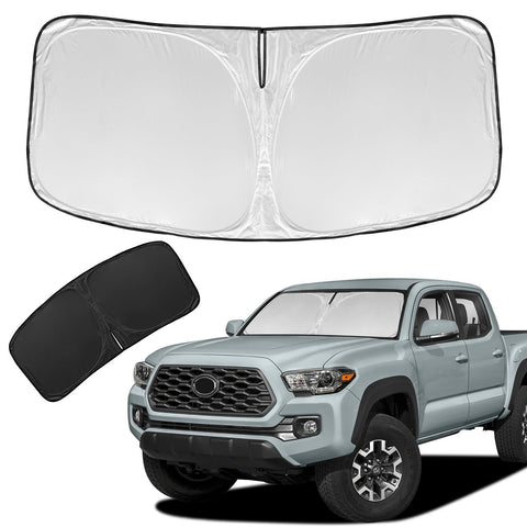 for Toyota Tacoma 2016-2023 2024 2025 2026 Sun Shade Sunshade Windshield Cover - 4 Layers Front Window Shade Custom Fit Tacoma 2Dr 4Dr Pickup Sun Visor 240T Shade Blocks UV Rays Car Accessories
