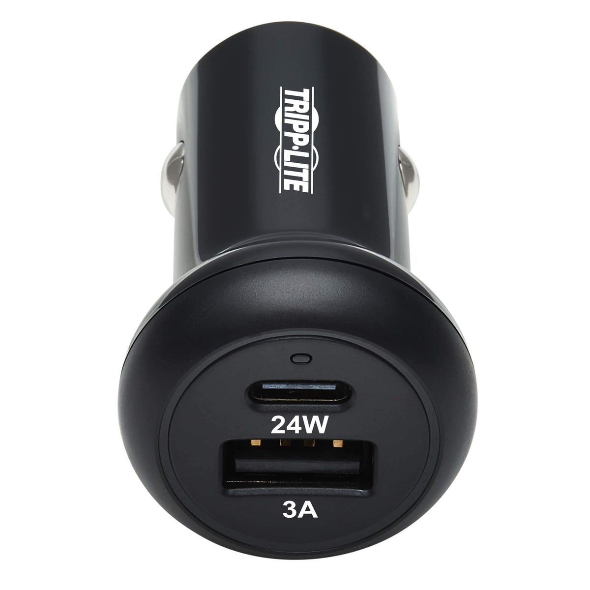 Tripp Lite USB Car Charger, 24W Dual Port USB Car Charger, USB-C 24W PD 3.0, USB-A 24W QC 3.0, Black (U280-C02-24W-1B)