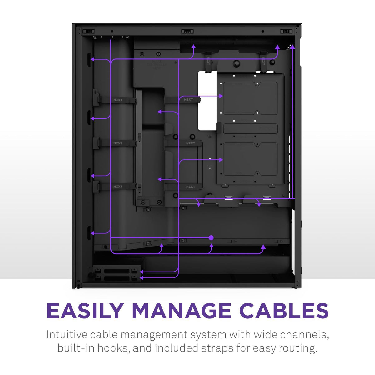 NZXT H7 Flow 2024 - Mid-Tower ATX Airflow Case - Includes Pre-Installed 3 x 120mm Fans - Supports Bottom Fans for Dedicated GPU Cooling - Cable Management - Black