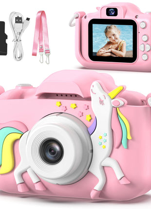 Goopow Kids Camera Toys for 3-8 Year Old Girls Boys,Children Digital Video Camcorder Camera with Cartoon Soft Cover, Best Chritmas Birthday Festival Gift for Kids
