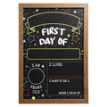 First Day Last Day of School Double Sided Sign with Frame (Reusable Dry Erase Board for Liquid Chalk Markers - 9.17inch x 13.27inch)