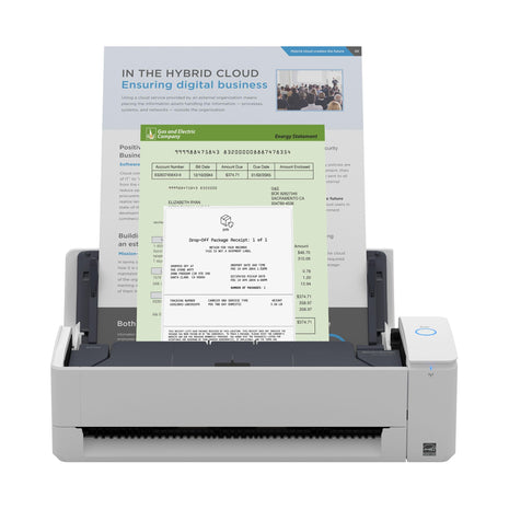 ScanSnap iX1300 Compact Wireless or USB Double-Sided Color Document, Photo & Receipt Scanner with Auto Document Feeder and Manual Feeder for Mac or PC, White