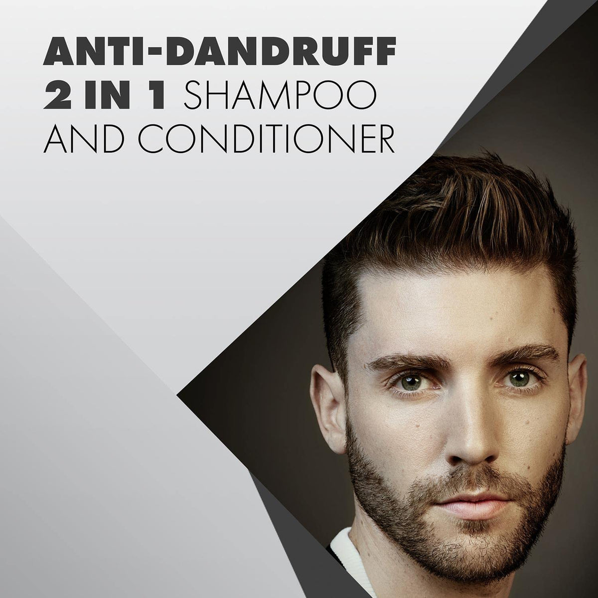 Toni&Guy Men Anti-Dandruff 2-In-1 Shampoo & Conditioner With Mineral Extract For Normal To Greasy Hair, Helps Prevent Dandruff & Flaking, Shampoo + Conditioner For Men, 250 Ml