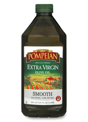 Pompeian Smooth Extra Virgin Olive Oil, Contains Polyphenols, First Cold Pressed, 68 Fl Oz