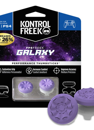 KontrolFreek FPS Freek Galaxy Purple for PlayStation 4 (PS4) and PlayStation 5 (PS5) | Performance Thumbsticks | 1 High-Rise, 1 Mid-Rise | Purple