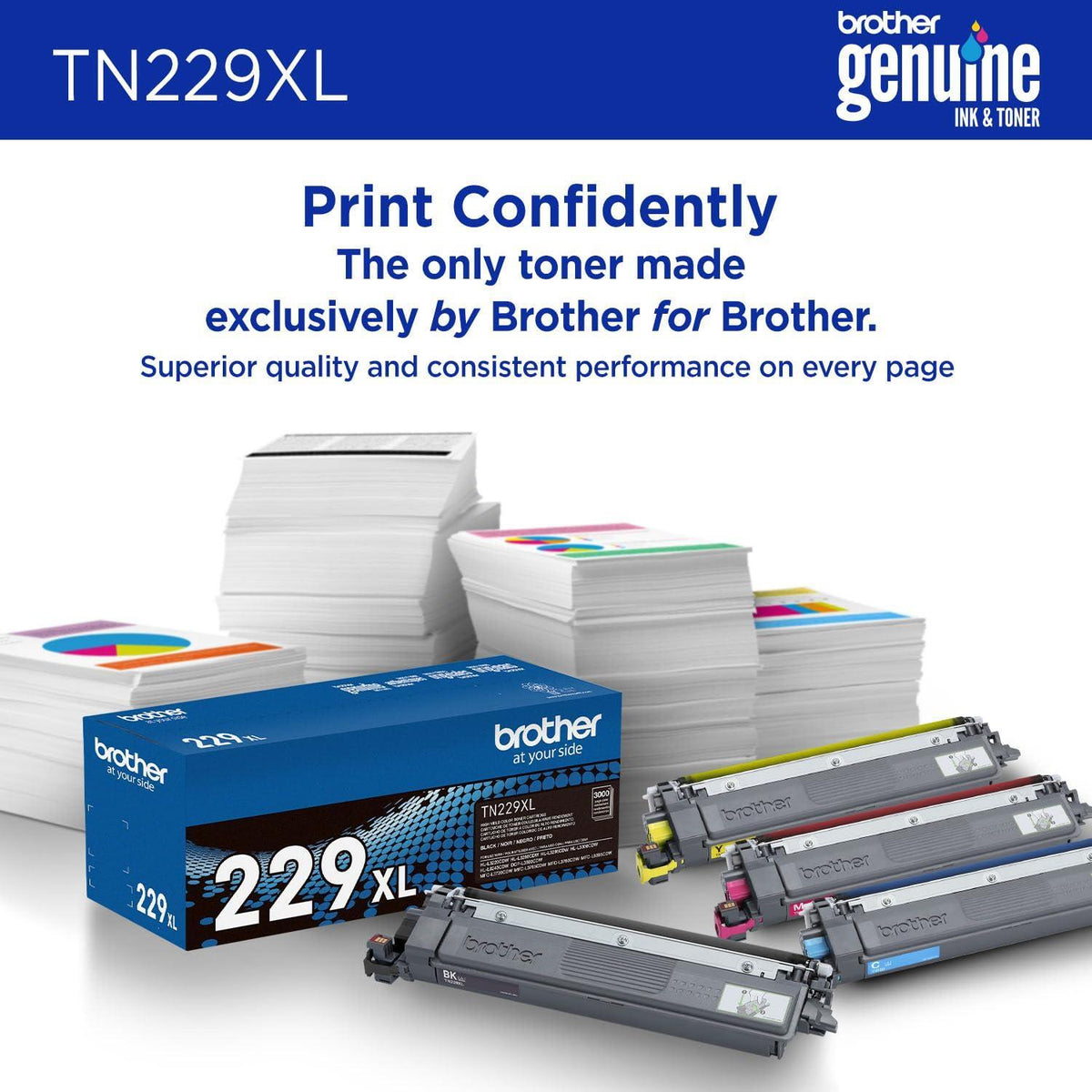 Brother Genuine TN229XLC Cyan High Yield Printer Toner Cartridge - Print up to 2,300 Pages(1)