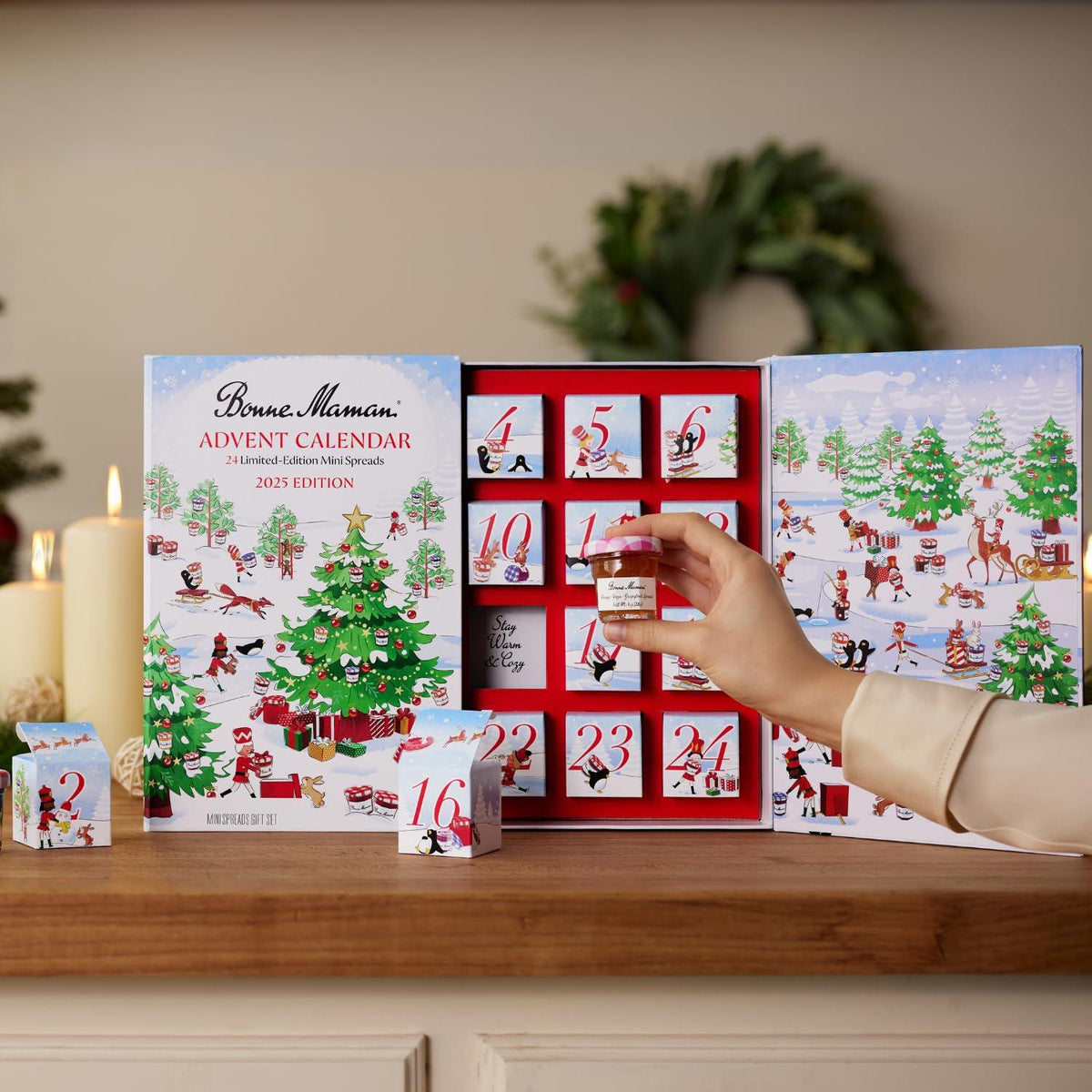 Bonne Maman 2025 Limited Run Edition Advent Calendar, 24 Mini Spreads
