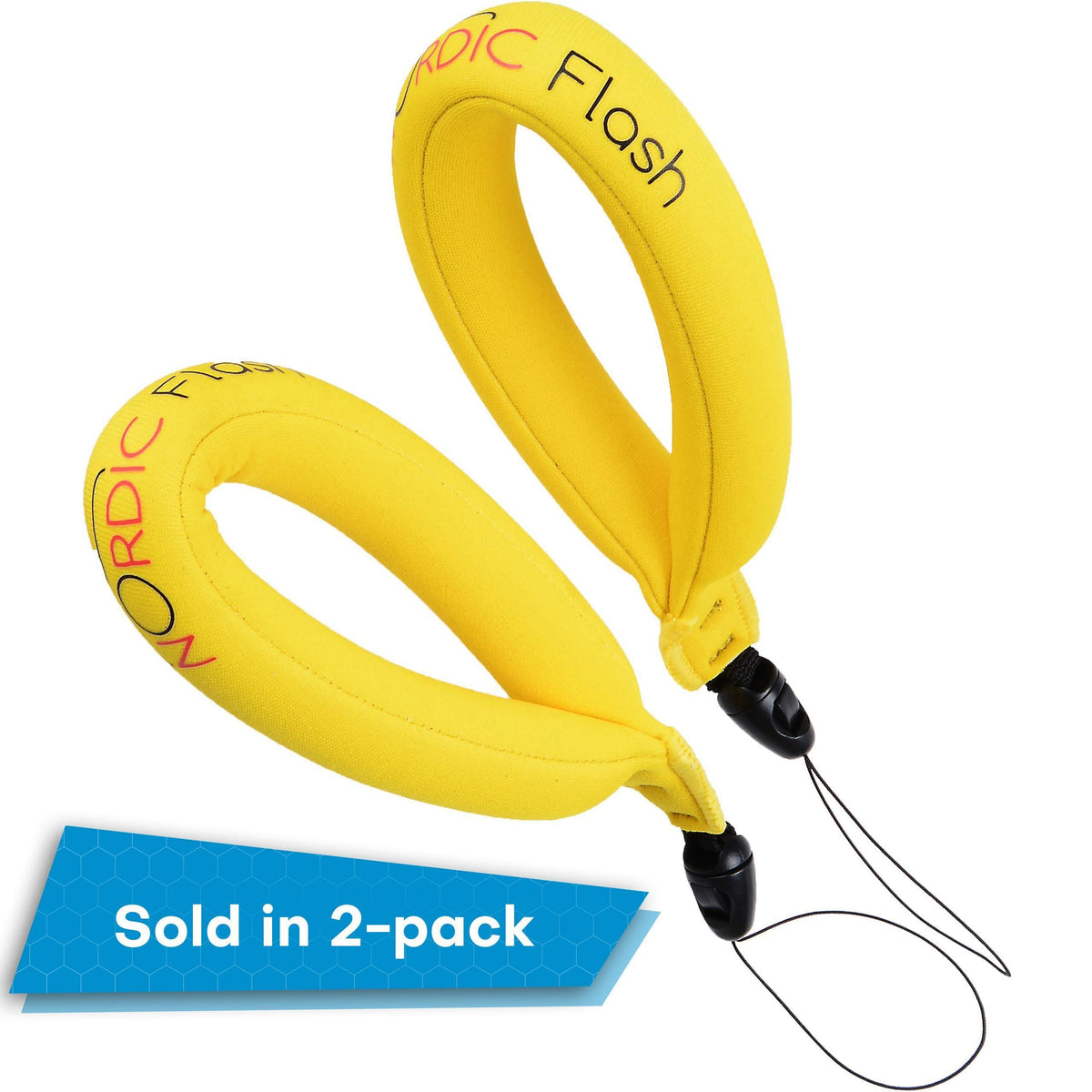 Waterproof Camera Float (2-pack) Floating Camera Strap for Underwater GoPro/Panasonic Lumix/Nikon COOLPIX AW110/Canon PowerShot D20 - Float Case Around Wrist Save Device from Sinking - 1 Year Warranty