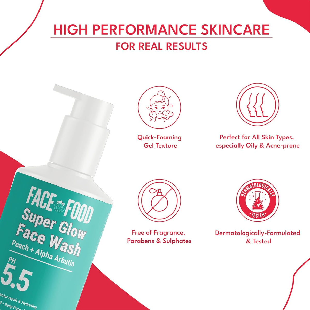 Face Food Organics Super-Glow Facewash+Mask | For Men & Women | Oily, Dry, Acne-Prone, Combination Skin | Dark Spot Reduction | Cleanses, Brightens, And Revitalizes | 100Ml