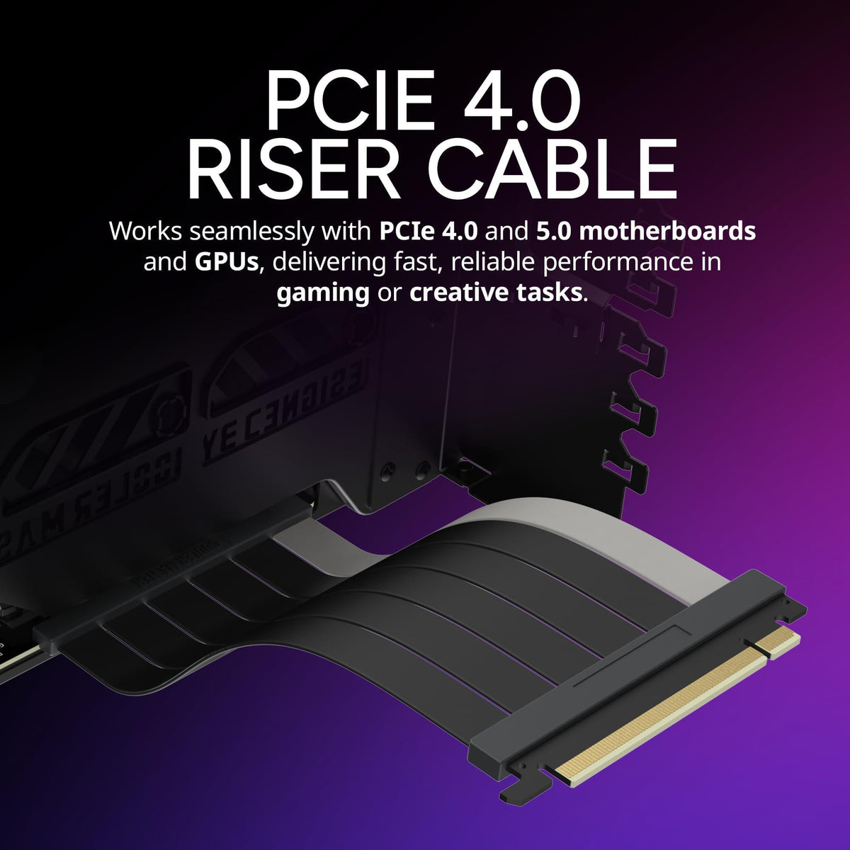 Cooler Master MasterAccessory Vertical GPU Card Holder Kit V3 Black, Premium Riser Cable PCI-E 4.0 x16-165mm, PCIe 3.0 Compatible, Adjustable Length for E-ATX|ATX|Micro ATX Case (MCA-U000R-KFVK03)