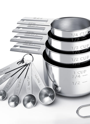 TILUCK Stainless Steel Measuring Cups & Spoons Set, Cups and Spoons,Kitchen Gadgets for Cooking & Baking (10)