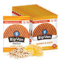 Rip Van Wafels Honey and Oats Stroopwafels, Healthy Snacks, Non-GMO, Keto Friendly, Office Snacks, Low Sugar (3g), Low Calorie, 12 Pack