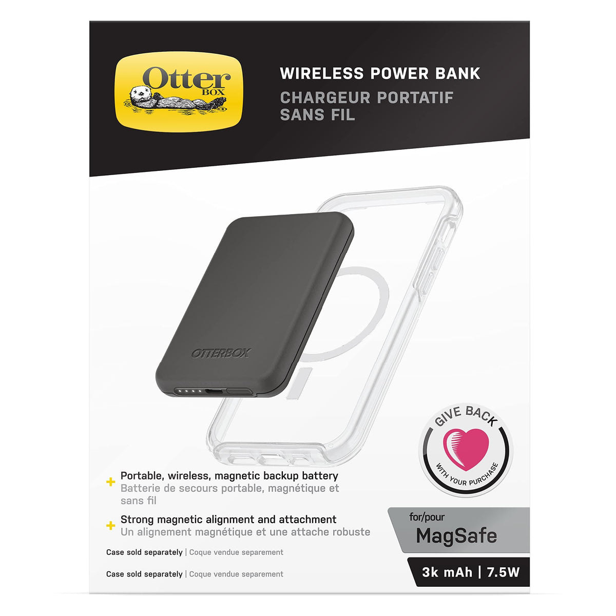 OtterBox Wireless Power Bank for MagSafe, 3k mAh - Black