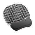 Fellowes Photo Gel Mouse Pad Wrist Rest with MICROBAN - Black Chevron (9549901)