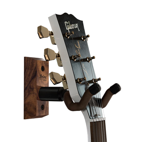 String Swing CC01K-BW Guitar Hanger and Guitar Wall Mount Bracket Holder for Acoustic and Electric Guitars Black Walnut