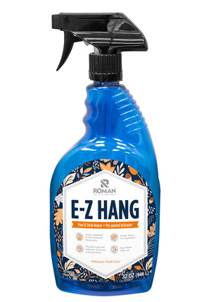 Roman's E-Z Hang Peel & Stick Wallpaper Helper, Clear, Non-Staining, 32-OZ | Provides Slip and Increased Adhesion