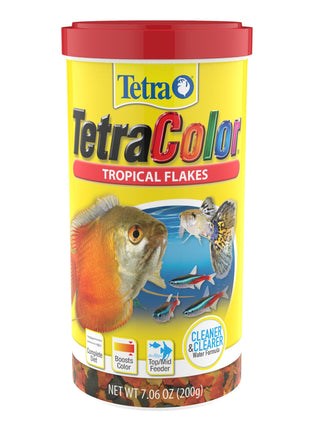 TetraColor Tropical Flakes, Color Boosting Fish Food, Nutritionally Balanced Diet for Tropical Fish, 7.06 oz