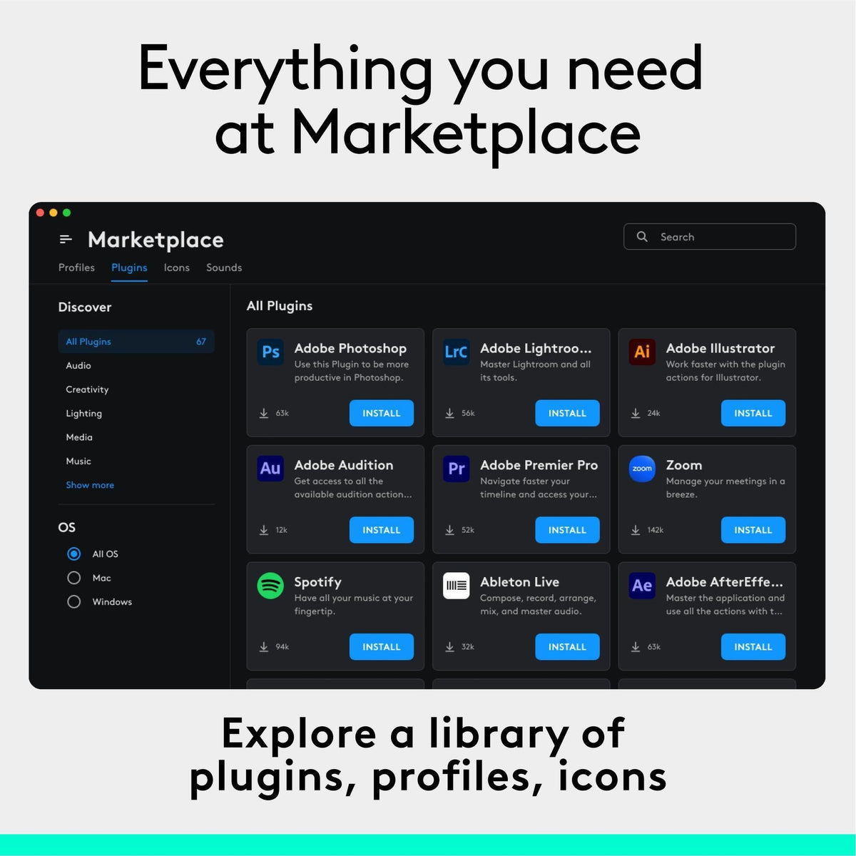Logitech MX Creative Console, 9 Customizable LCD Keys, Stream Deck Accessories, Control Dial for Graphic Design, Adobe, Zoom, Spotify - Graphite, 3-Month Adobe Creative Cloud Membership