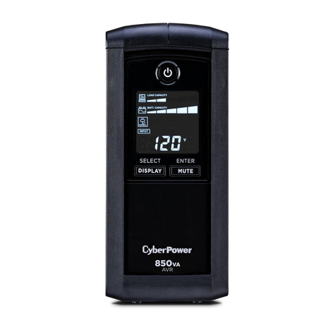 CyberPower CP850AVRLCD Intelligent LCD UPS Battery Backup | Surge Protector, 850VA/510W, 9 Outlets, AVR, Mini-Tower