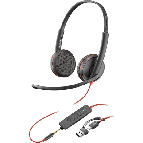 Poly Headphones Cable USB Type C and 3 5mm Microphone Boom SoundGuard Digital
