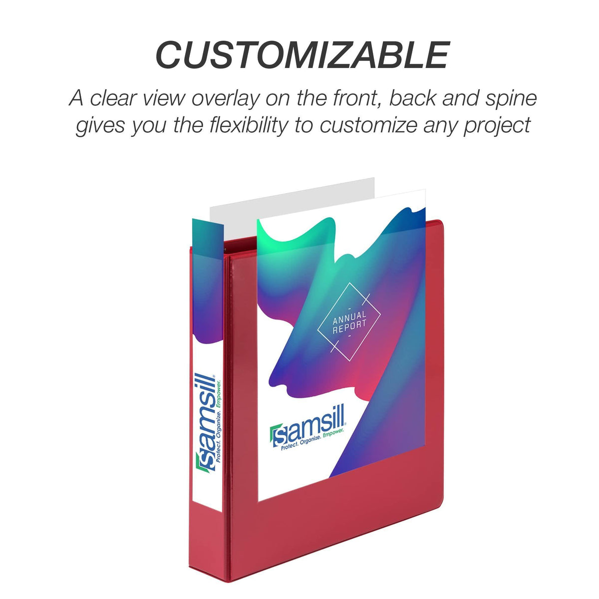 Samsill Durable 1.5 inch 3 Ring Binder, Made in USA, D Ring Binder, FSC 100% Recycled Chipboard, Basis Assortment, 4 Pack