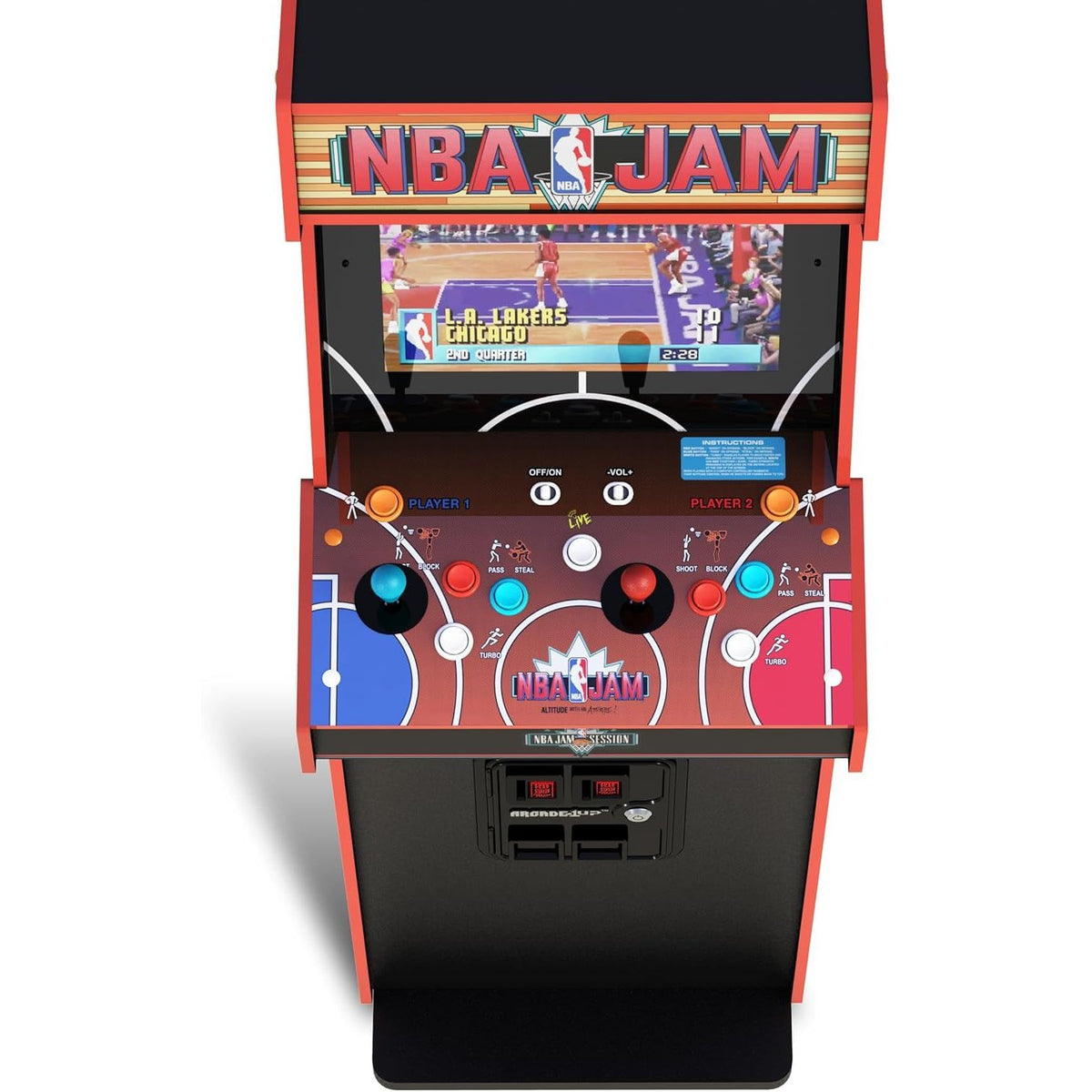 ARCADE1UP NBA Jam Deluxe 2-Player Control Panel Arcade Machine, Built for Your Home, 5 Foot Tall Cabinet with 3 Classic Games